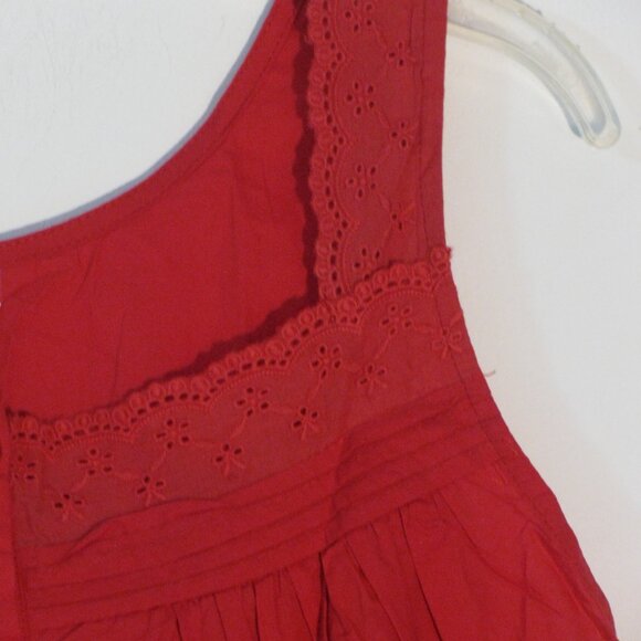 Hotouch Red Dress Small NWT $39 Lots of Embroidery Micro Pleats - Picture 3 of 5